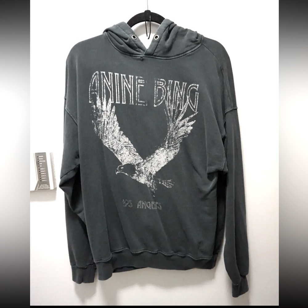 Anine Bing Womens Eagle Ash Hoodie Graphic Small *Sold Out Style*